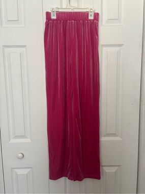 Velvet Wide-Leg Track Pants